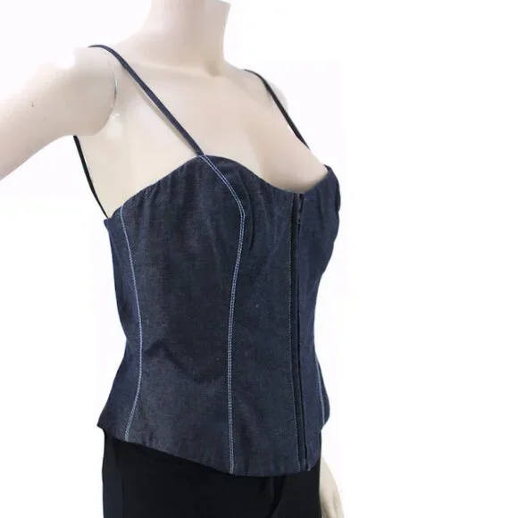 Vintage Y2K ALL ABOUT EVE Germany Cropped Denim Bustier Top - Picture 2 of 10